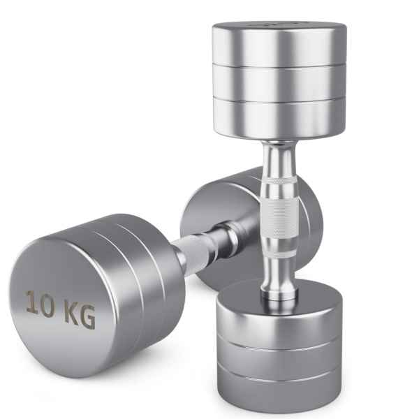 Гантель UNIX Fit PRO круглая хромированная 10 кг, 2 шт.