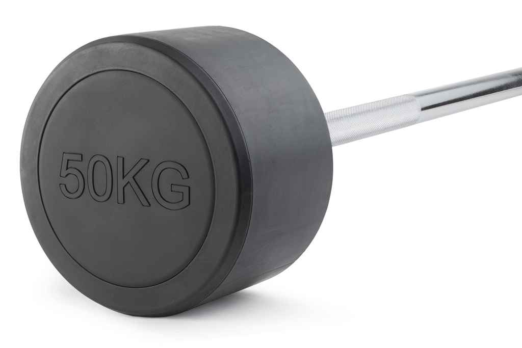 Штанга неразборная обрезиненная 50 кг. Прямой гриф. VictoryFit VF-DX4500