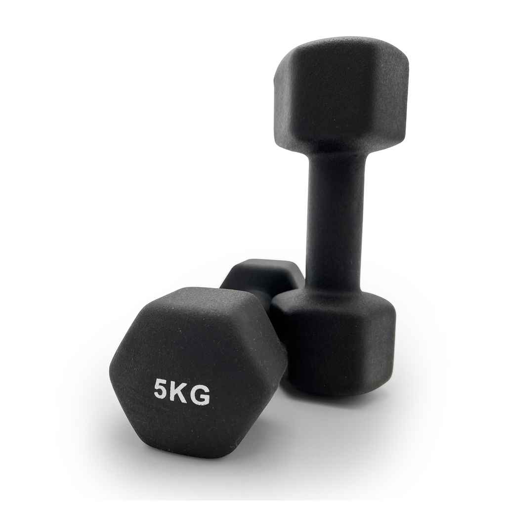 Гантель UNIX Fit неопреновая 5 кг Black, 2 шт.
